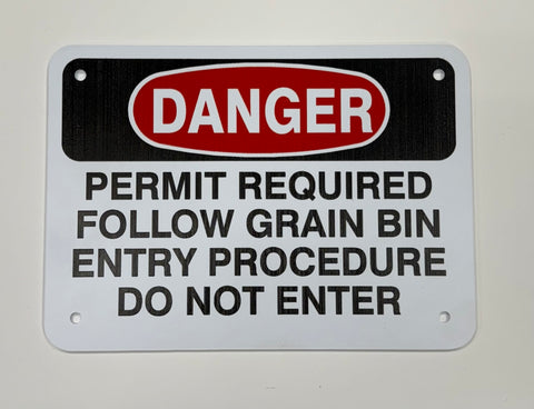 C100346 | Plastic: Grain Bin Entry Sign | 5x7