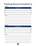 Nutrition Plan - Feeding