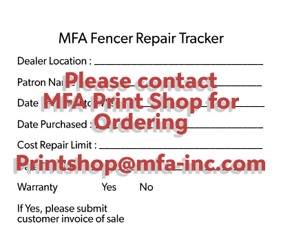 MFA Fencer Repair Tickets