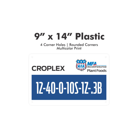 12-40-0-10S-1Z-.3B Croplex | 9x14 | Fert Sign