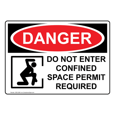 C100024 | Decal | Warning Confined Space 3x5