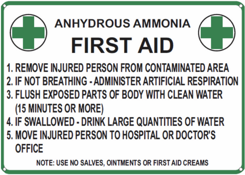 C100156 | Sign | Anhydrous Ammonia First Aid 10x14