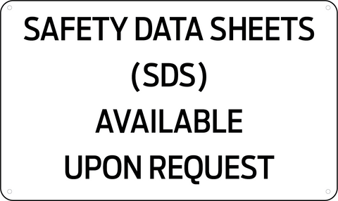 C100102 | Sign | Material Safety Data Sheets 10x14